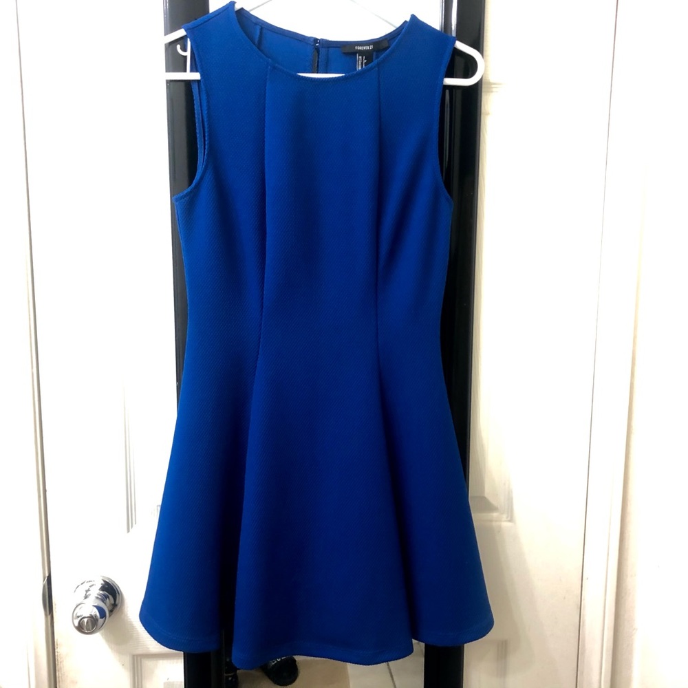 FOREVER21 Royal Blue Mini Flare Dress